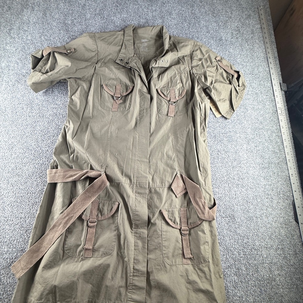 Mossimo Women XXL Olive Green Cotton Utility Safari Cargo Dress NWT 205332